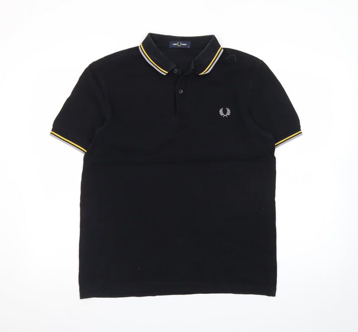 Fred Perry Men's Black M Slim Fit Cotton Polo Shirt