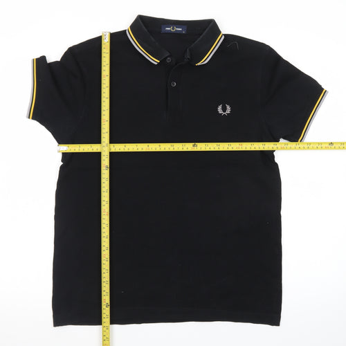 Fred Perry Men's Black M Slim Fit Cotton Polo Shirt