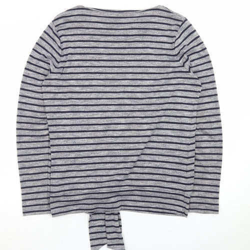 Marks and Spencer Women’s Grey Striped Tie Front Jumper Size 14