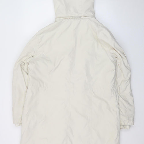 Marks and Spencer Women Ivory Hooded Parka Coat L Shower Resistant