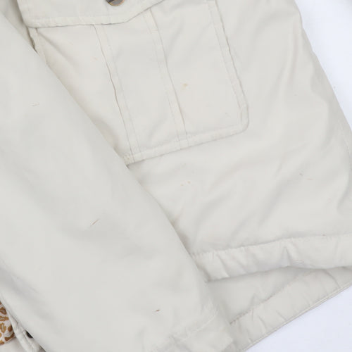 Marks and Spencer Women Ivory Hooded Parka Coat L Shower Resistant