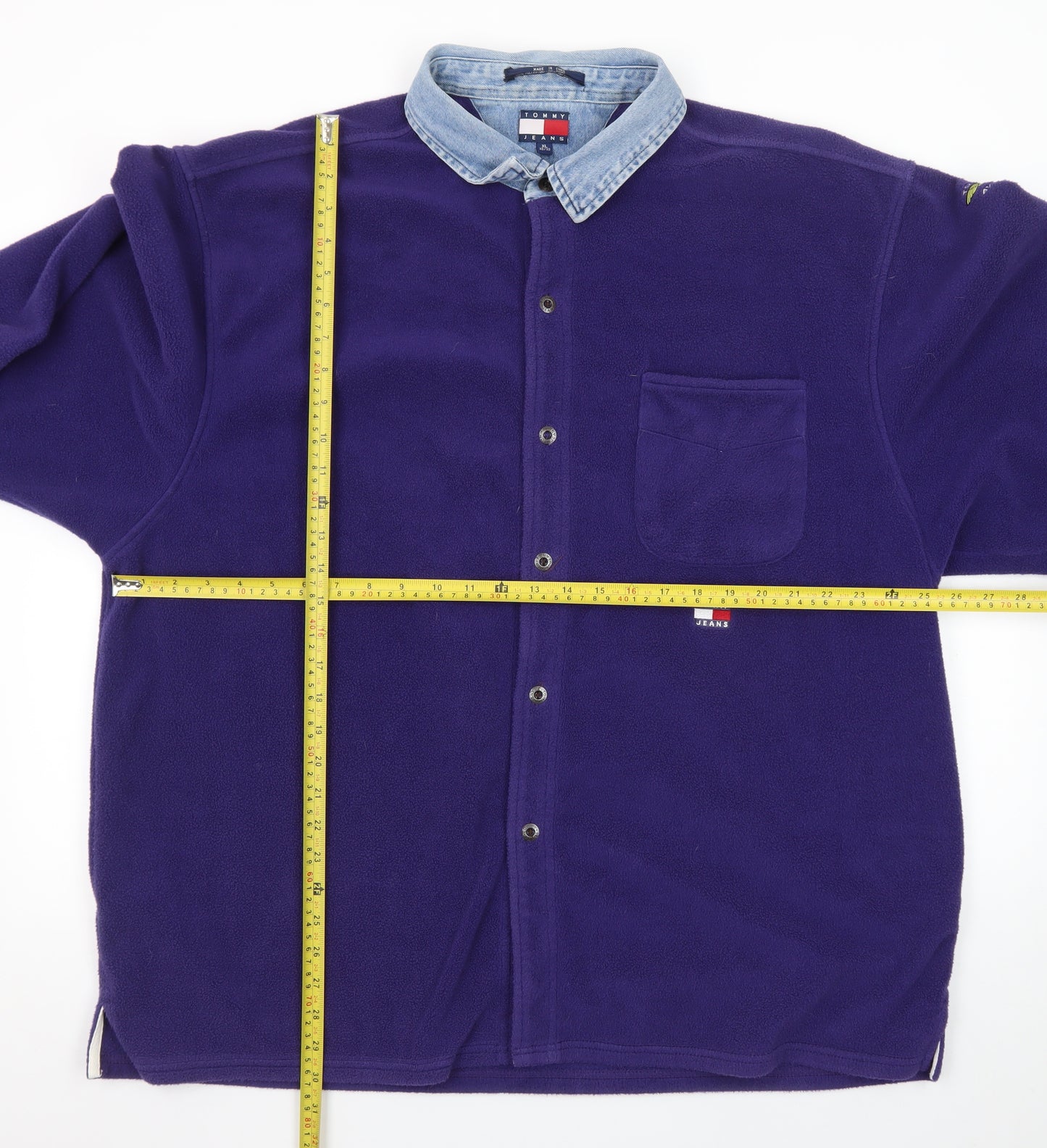 Tommy Jeans Men's Purple Fleece Shirt Jacket XL Classic Denim Collar