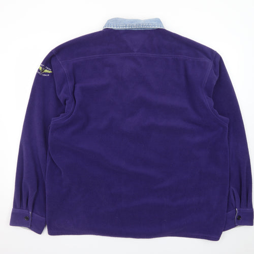 Tommy Jeans Men's Purple Fleece Shirt Jacket XL Classic Denim Collar