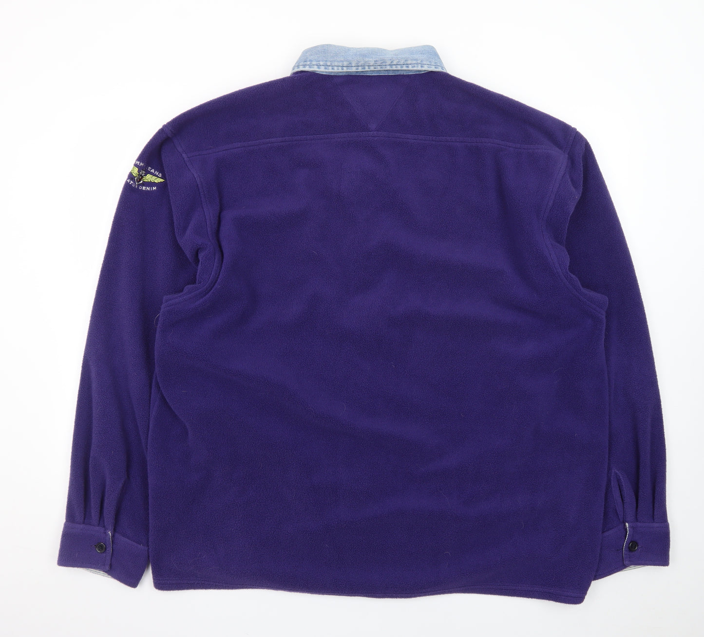 Tommy Jeans Men's Purple Fleece Shirt Jacket XL Classic Denim Collar