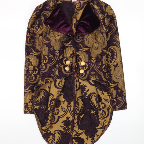 Roma Costume Women's Purple Gold Brocade Military Jacket S Steampunk Style