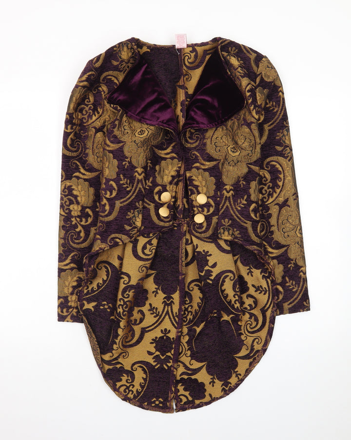 Roma Costume Women's Purple Gold Brocade Military Jacket S Steampunk Style