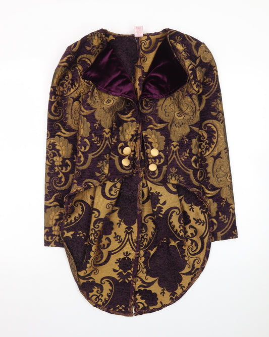 Roma Costume Women's Purple Gold Brocade Military Jacket S Steampunk Style