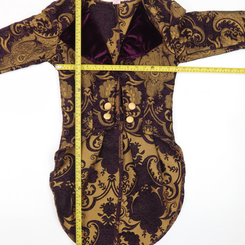 Roma Costume Women's Purple Gold Brocade Military Jacket S Steampunk Style