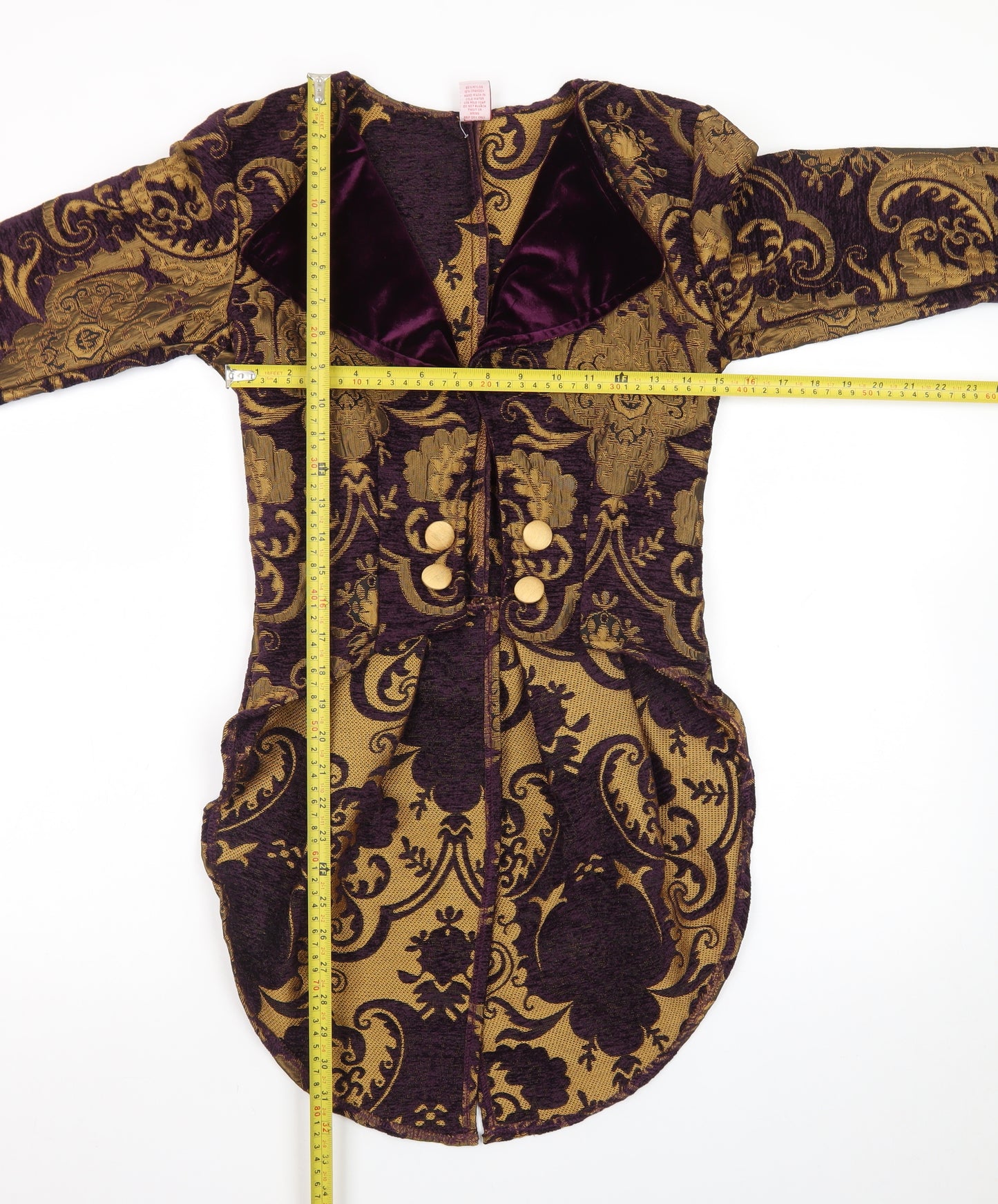 Roma Costume Women's Purple Gold Brocade Military Jacket S Steampunk Style