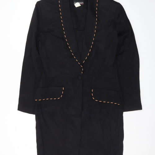 John Roberts Womens Black Long Blazer Coat Size 10 Classic