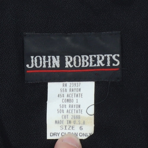 John Roberts Womens Black Long Blazer Coat Size 10 Classic