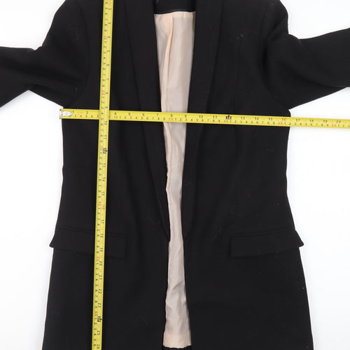 Oasis Women's Black Shawl Collar Long Blazer Size 8