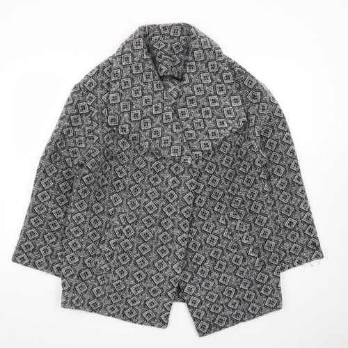 Bonmarché Women’s Grey Geometric Mid-Length Coatigan Size 14