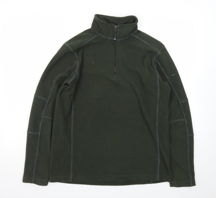 Ridgeline Mens Green Fleece Pullover Sweatshirt Small 1/4 Zip Outdoor