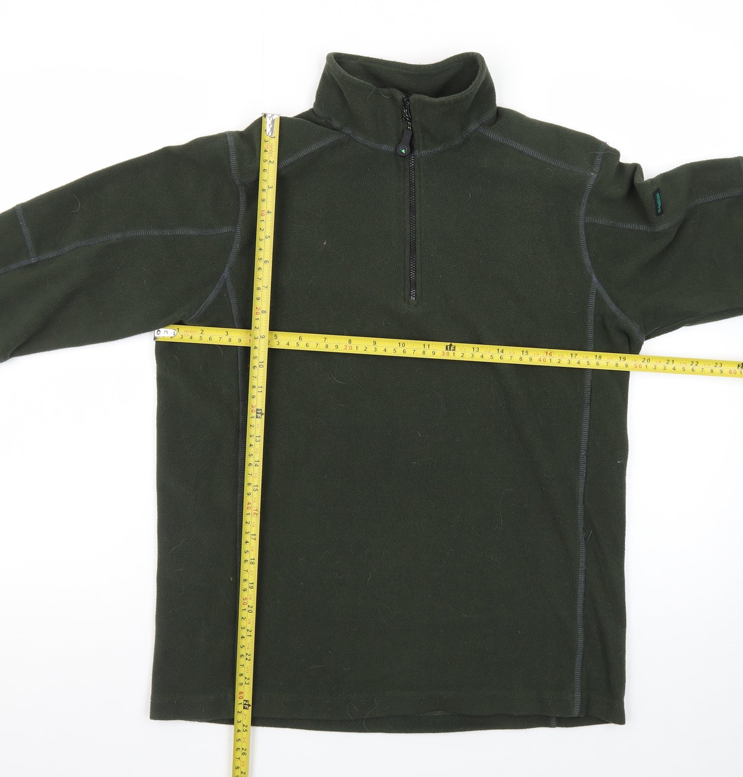 Ridgeline Mens Green Fleece Pullover Sweatshirt Small 1/4 Zip Outdoor
