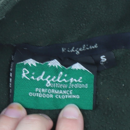 Ridgeline Mens Green Fleece Pullover Sweatshirt Small 1/4 Zip Outdoor