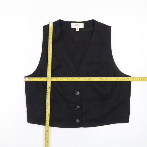 Marks and Spencer Women's Black Size 14 Suit Waistcoat Classic Lined