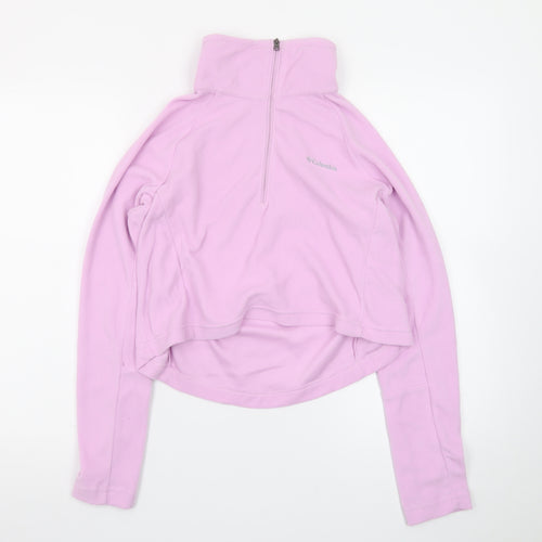 Columbia Women Pink Fleece Pullover Half Zip Sweatshirt Size S