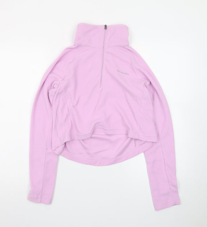 Columbia Women Pink Fleece Pullover Half Zip Sweatshirt Size S