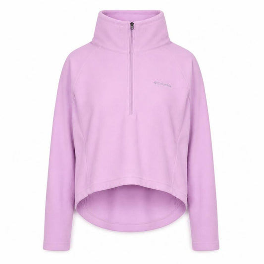 Front view of Columbia Women Pink Fleece Pullover Half Zip Sweatshirt, size S
