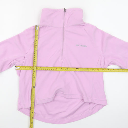 Columbia Women Pink Fleece Pullover Half Zip Sweatshirt Size S