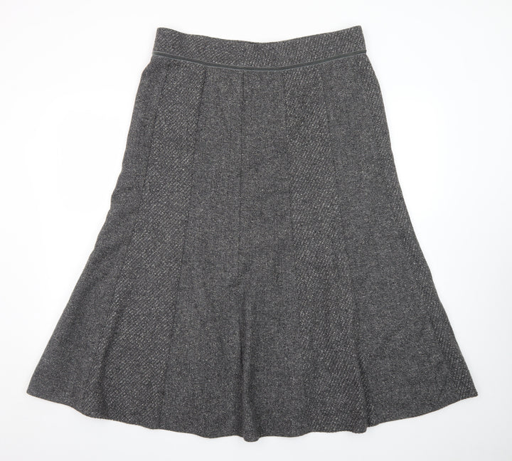 Marks and Spencer Women Grey A-Line Wool Silk Long Skirt Size 16