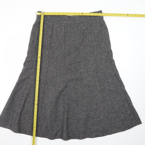 Marks and Spencer Women Grey A-Line Wool Silk Long Skirt Size 16