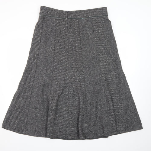 Marks and Spencer Women Grey A-Line Wool Silk Long Skirt Size 16