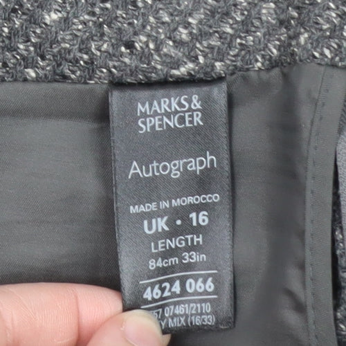 Marks and Spencer Women Grey A-Line Wool Silk Long Skirt Size 16