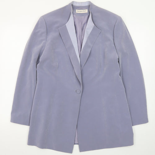 Jacques Vert Women's Lilac Single-Breasted Long Blazer Size 16