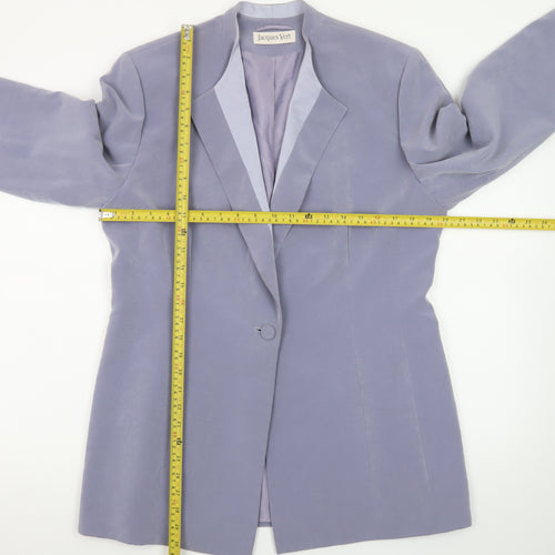 Jacques Vert Women's Lilac Single-Breasted Long Blazer Size 16