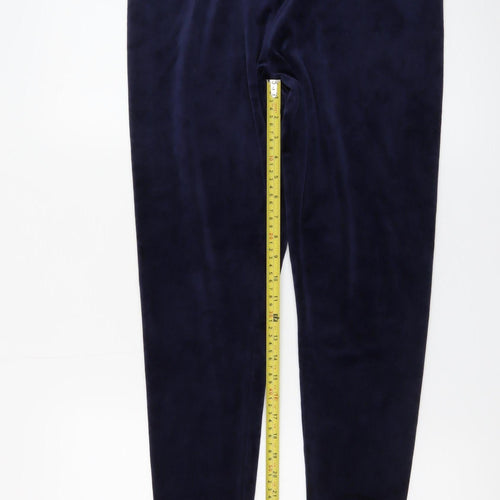 Fila Women's Blue Velour Leggings XL Sports Comfort Fit