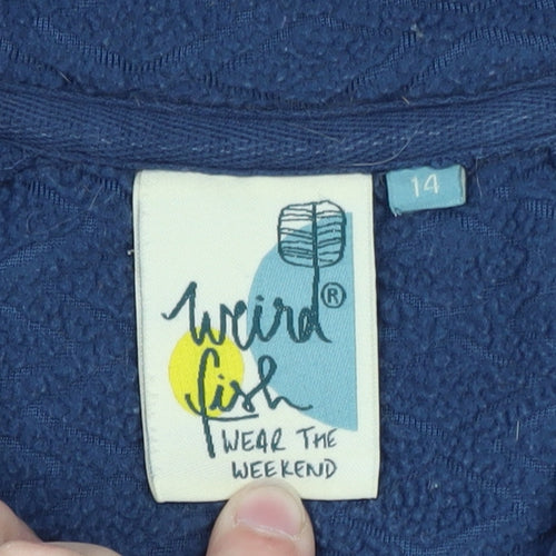 Weird Fish Womens Blue Fleece Full Zip Jacket Size 14