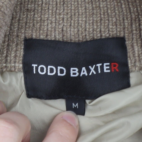 Todd Baxter Men's Beige Wool Blend Full Zip Jumper M