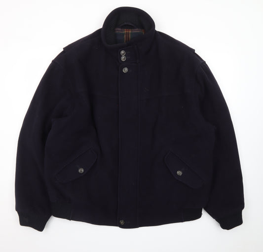 Marks & Spencer Men's Navy Wool Bomber Jacket L