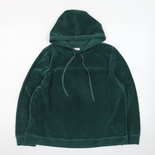 Deane & White Women Green Velour Pullover Hoodie Size M
