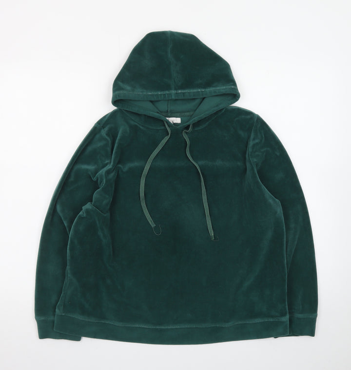 Deane & White Women Green Velour Pullover Hoodie Size M