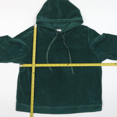 Deane & White Women Green Velour Pullover Hoodie Size M