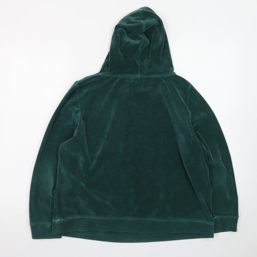 Deane & White Women Green Velour Pullover Hoodie Size M