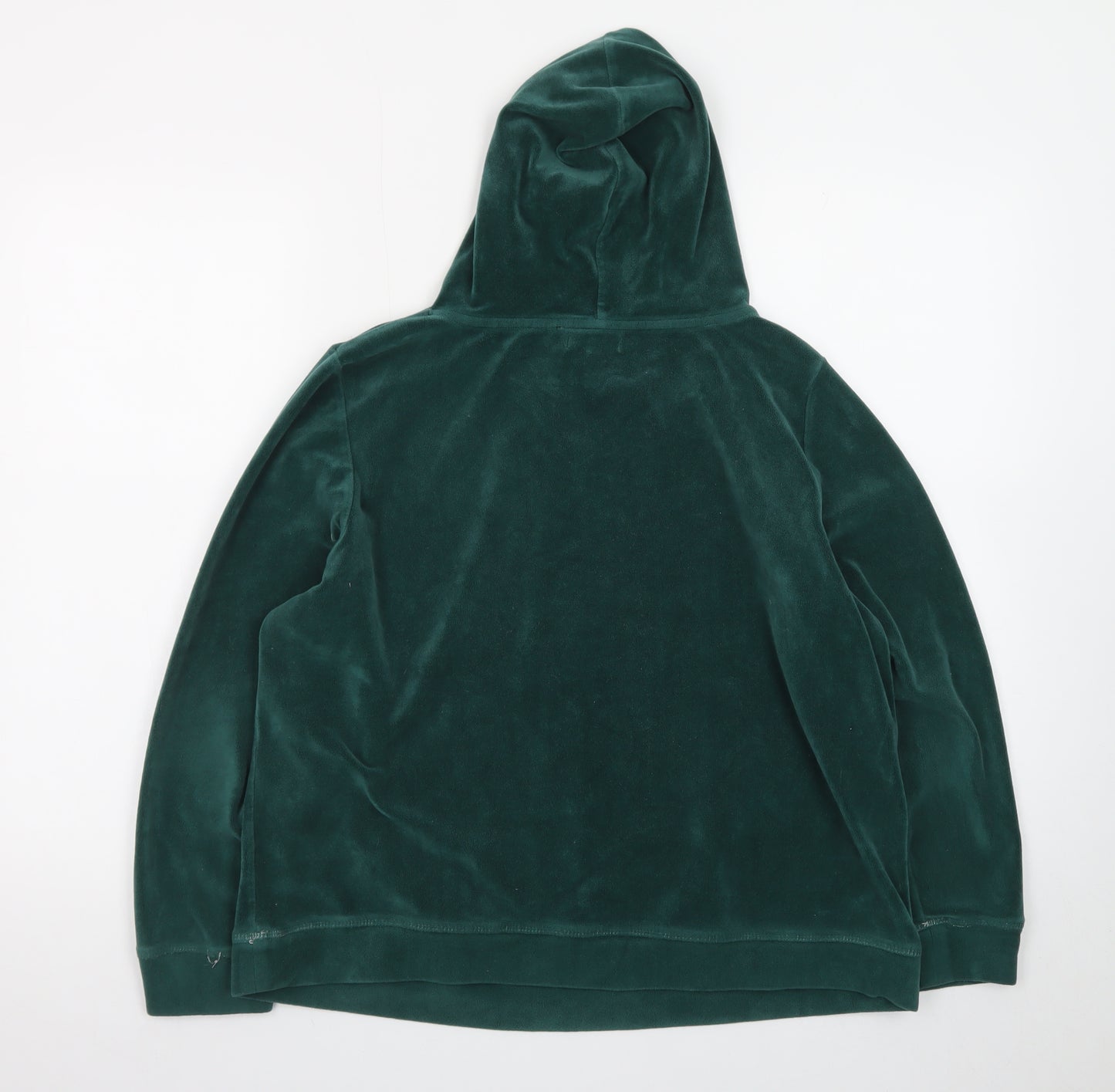 Deane & White Women Green Velour Pullover Hoodie Size M
