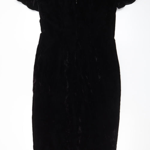 Santa Fe Women’s Black Velvet Bodycon Dress Size 10 Sweetheart Neck