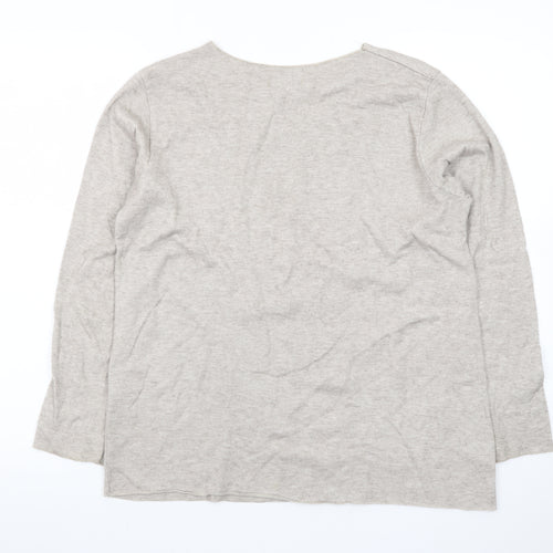 Blue Vanilla Women Beige Star Pullover Jumper One Size V-Neck Knit
