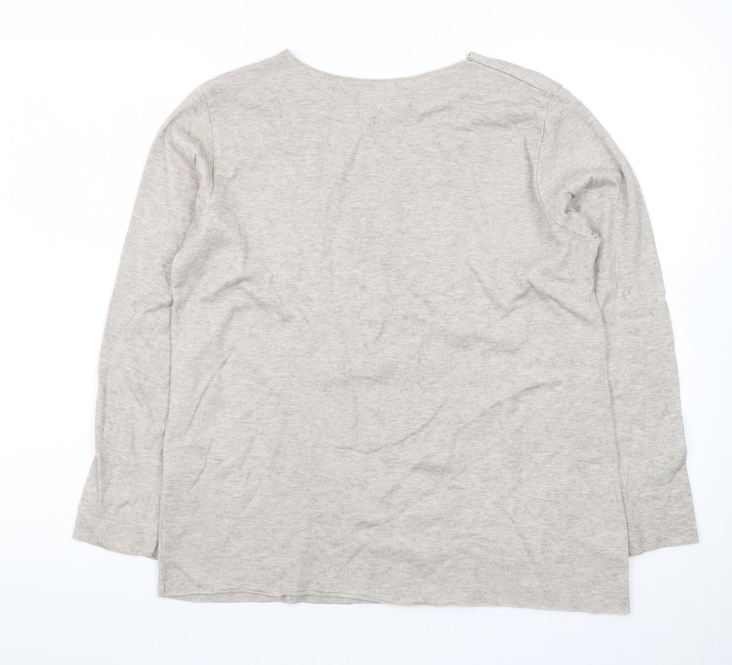 Blue Vanilla Women Beige Star Pullover Jumper One Size V-Neck Knit