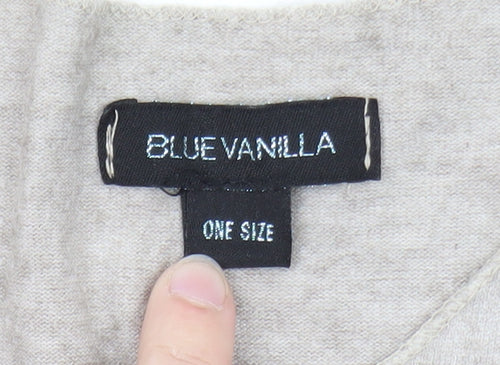 Blue Vanilla Women Beige Star Pullover Jumper One Size V-Neck Knit