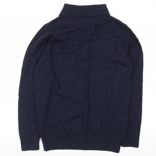 Skopes Men's Blue Collared Wool Henley Jumper M