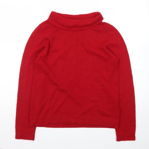 Hobbs Women's Red Roll Neck Wool Jumper Size M