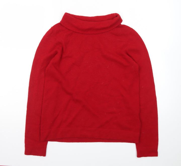Hobbs Women's Red Roll Neck Wool Jumper Size M