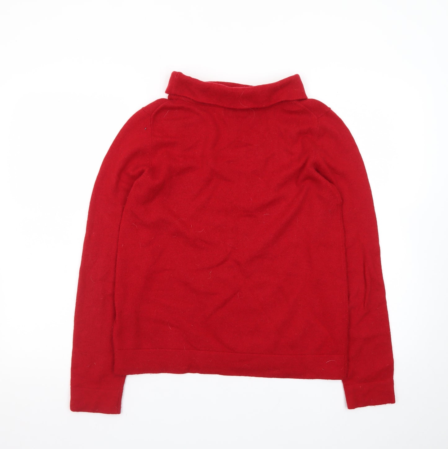 Hobbs Women's Red Roll Neck Wool Jumper Size M