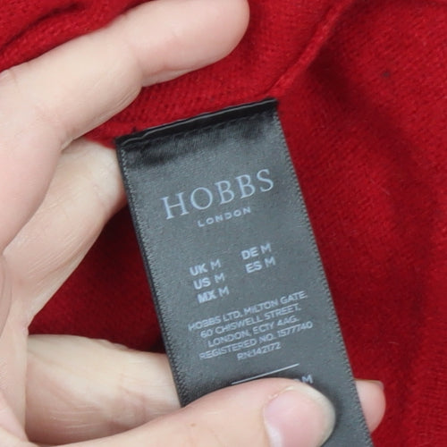 Hobbs Women's Red Roll Neck Wool Jumper Size M