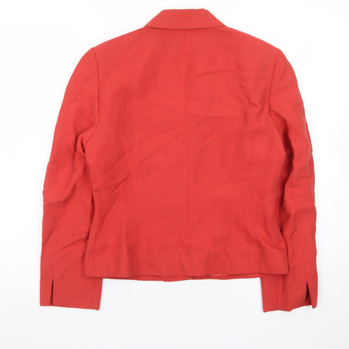Principles Petite Red Linen Blend Single-Breasted Blazer Size 10